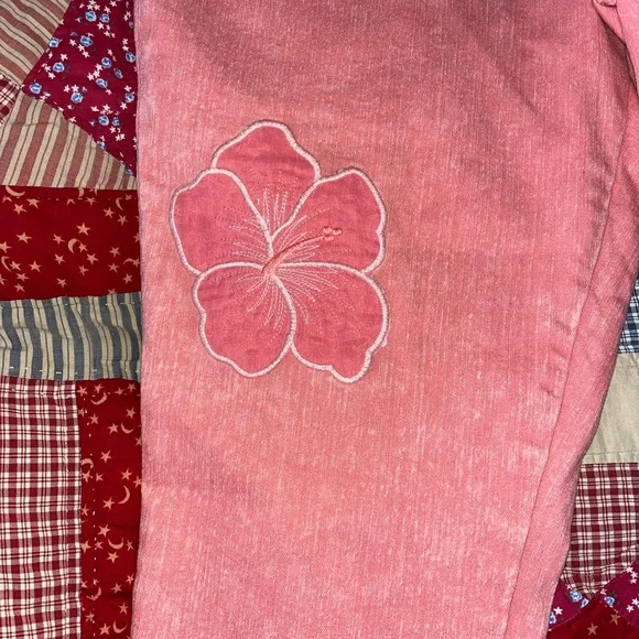 DG2 Pink Floral Embroidered Pants - Picture 3 of 9